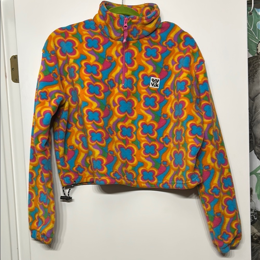Lucy & Yak Limited Edition Blake Fleece Crop - Groovers Print - S